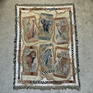 Vintage safari woven tapestry throw blanket - The Manual Woodworkers & Weavers